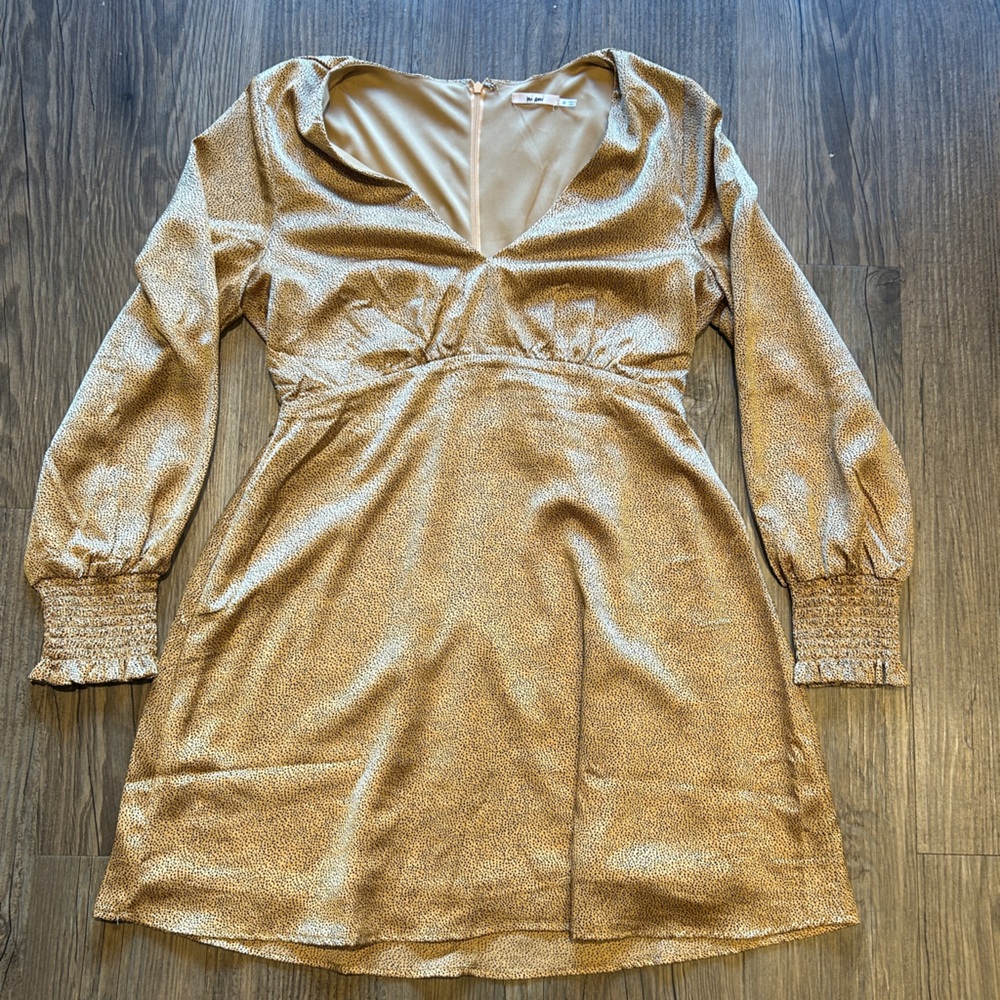 Francesca's Collections Gold Long Sleeve Dress